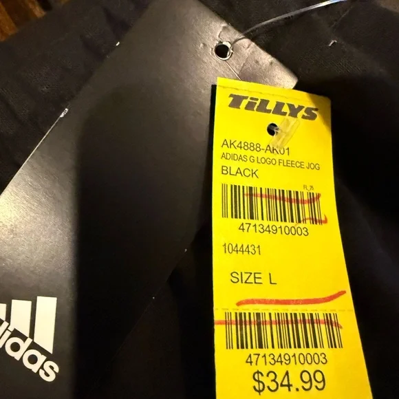 Adidas girl Black Fleece Jogger Pants - Picture 2 of 2